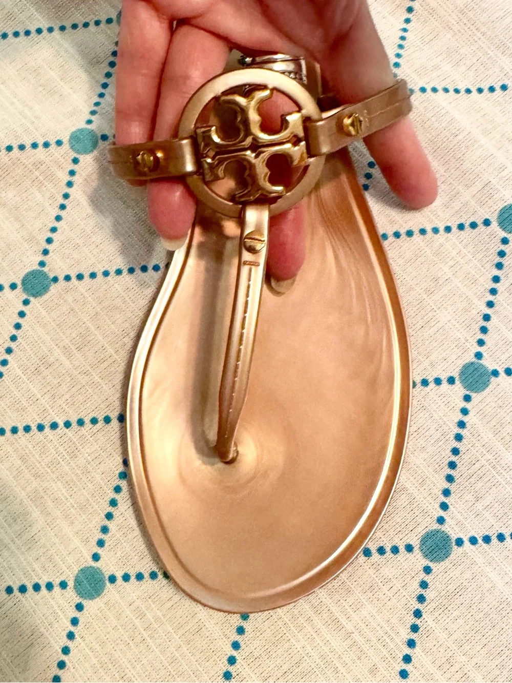 Tory Burch Miller Rose Gold Thong Sandals size 8 beautiful style